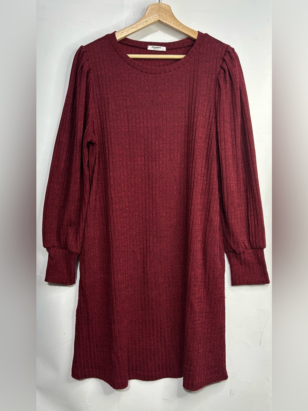 5 for $25🔥Zeagoo Ribbed Long Sleeve Maroon Sweater Dress XL